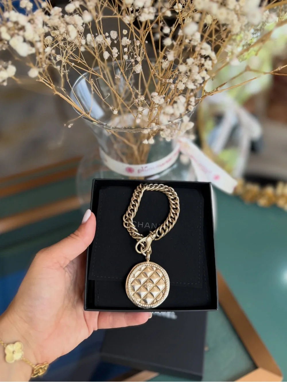 CHANEL PENDANT NEDALLION CHAIN CHARM BRACELET